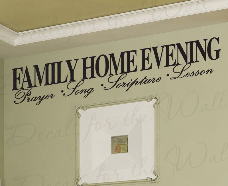 Family Home Evening Prayer Song Scripture Lesson LDS Mormon Inspirational Home Religious God Bible Vinyl Sticker Art Wall Decal Quote R33