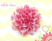 4" Chiffon Mesh Flower - Hot Pink Love - Valentine Flower -  DIY Hair Bow/Headband/Hair Accessories Supplies