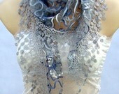 New spring and summer unique fashion, lace Sequin triangle scarf, shawl, scarf embroidered flowers, soft comfort women accessories