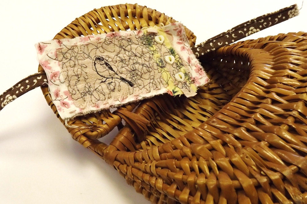 Little Bird Scribbly Freehand Machine Embroidered Cuff
