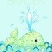 Mint Green Whale personalized nursery art art for kids baby aqua 11x14 nautical ocean print