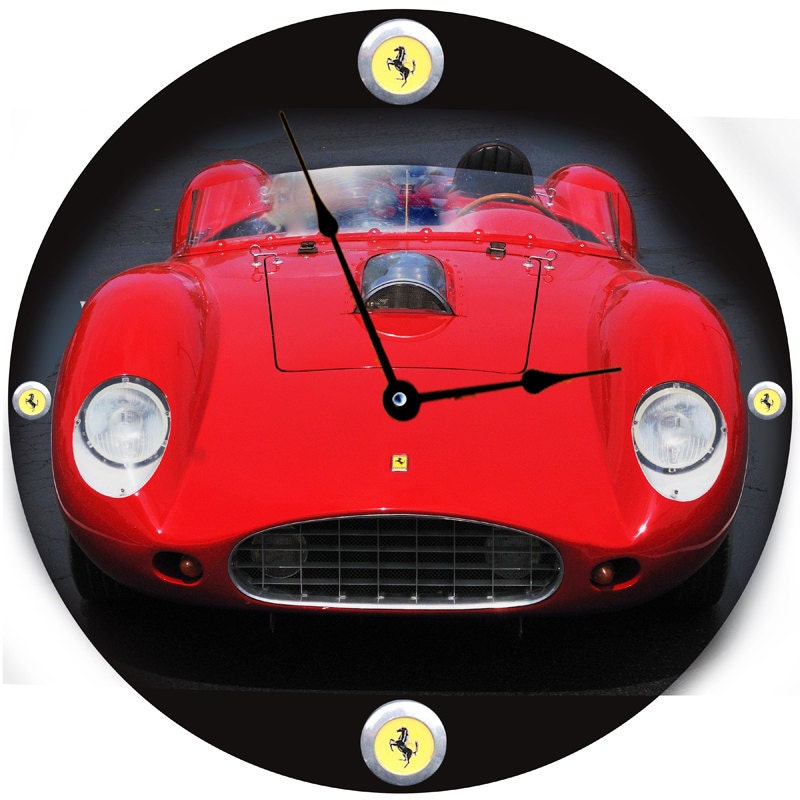 Wall Clock Ferrari 296 S Dino 16 inch Quartz by AuburnGrayDesigns
