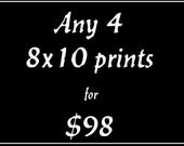 Nature Photography Custom Listing Any 4 Prints in Our Shop Size 8x10 Photography Set