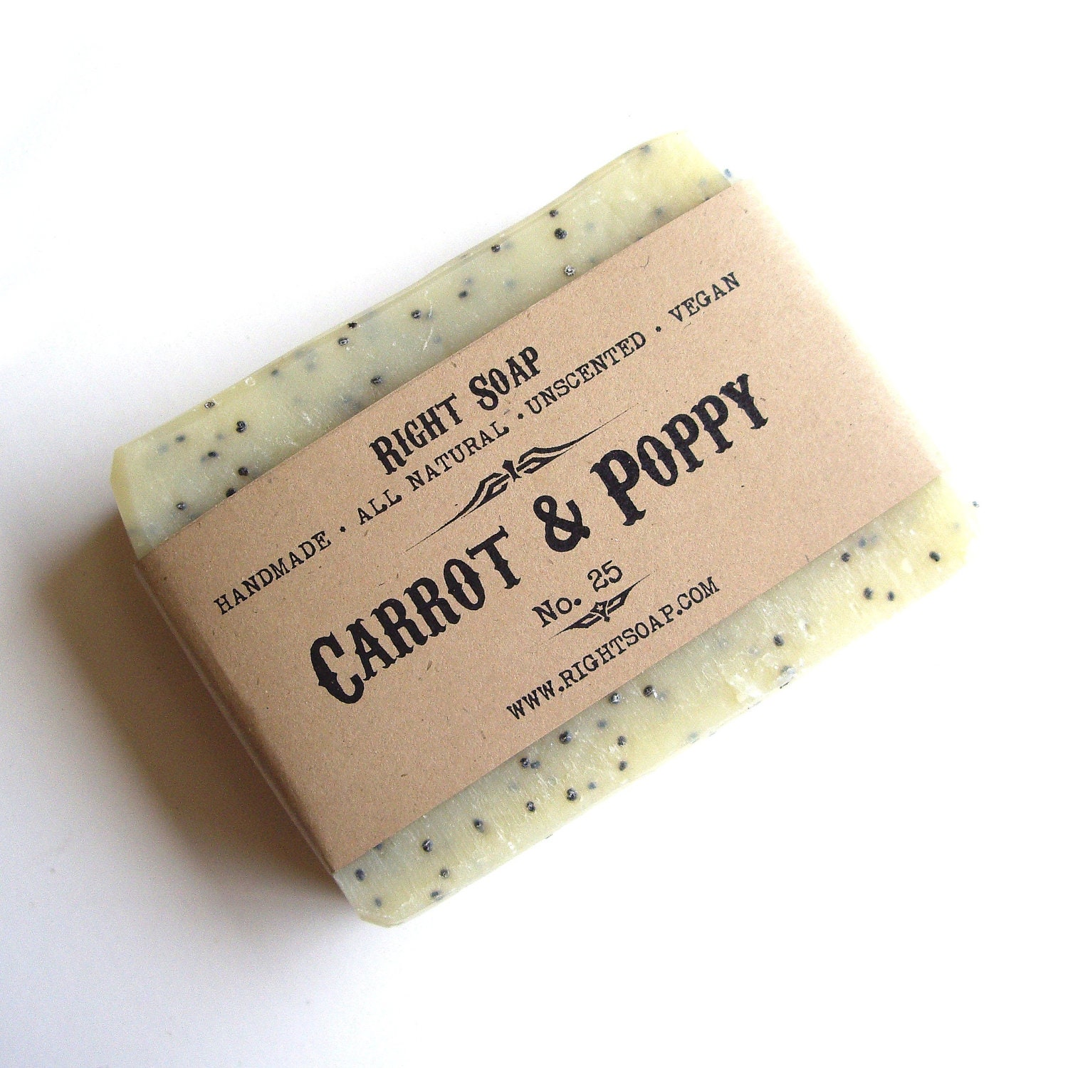 Soap Carrot and Poppy - Exfoliating soap, Scrub Soap, Vegan soap, Unscented soap