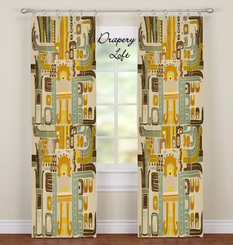 Buy contemporary window treatments - Custom Made Drapes-Art Deco Design-modern window treatments