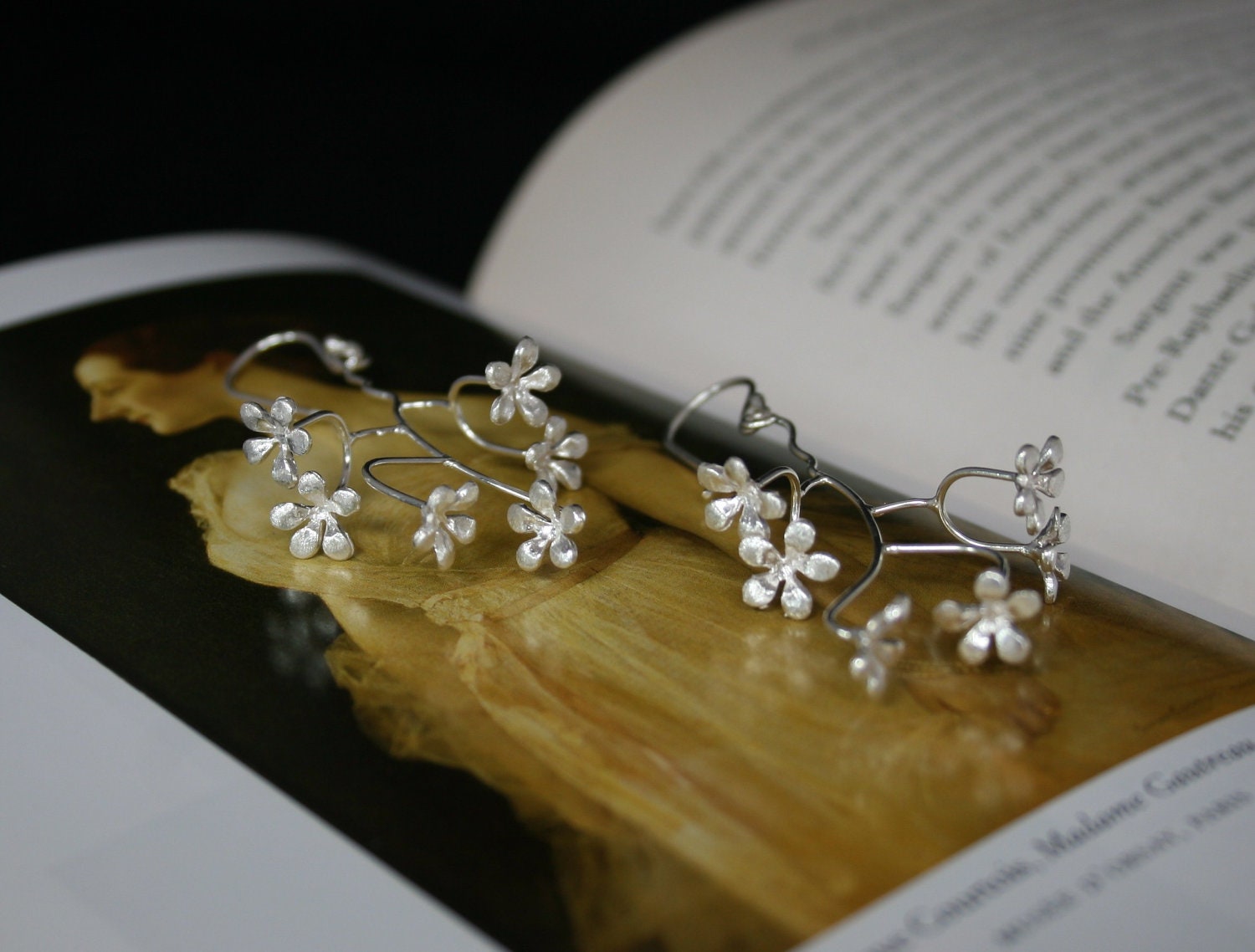 Beautiful Unique Feminine Dangle Earrings, "Blossom Flower Earrings" Feminine Flower Design Dangle Earrings