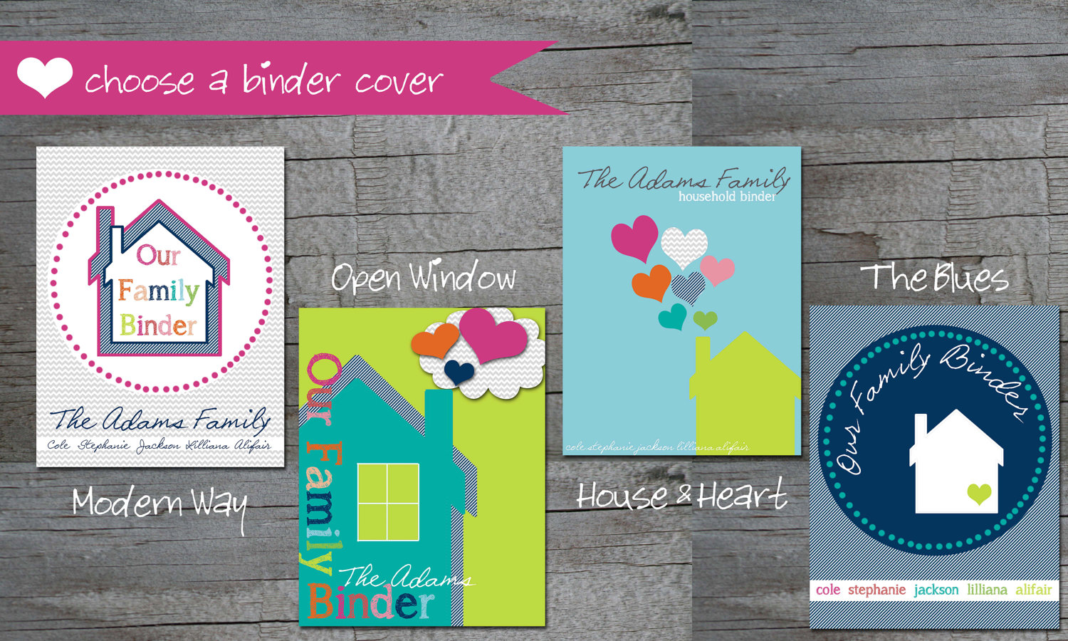 Personalized Family Binder Cover Sheet by StephanieAdamsDesign