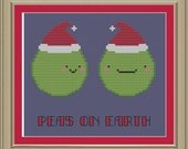 Peas on earth: funny Christmas cross-stitch pattern