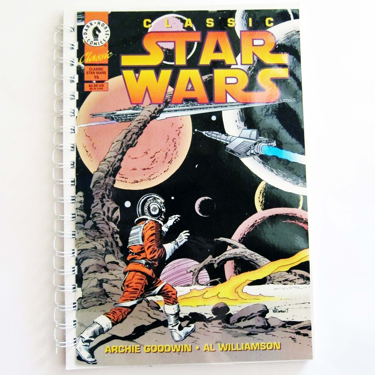 SALE - Classic Starwars Repurposed Comic Book - Wire-Bound Recycled Art Journals Sketchbook