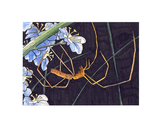 ACEO original of Halloween spider, Artists trading card