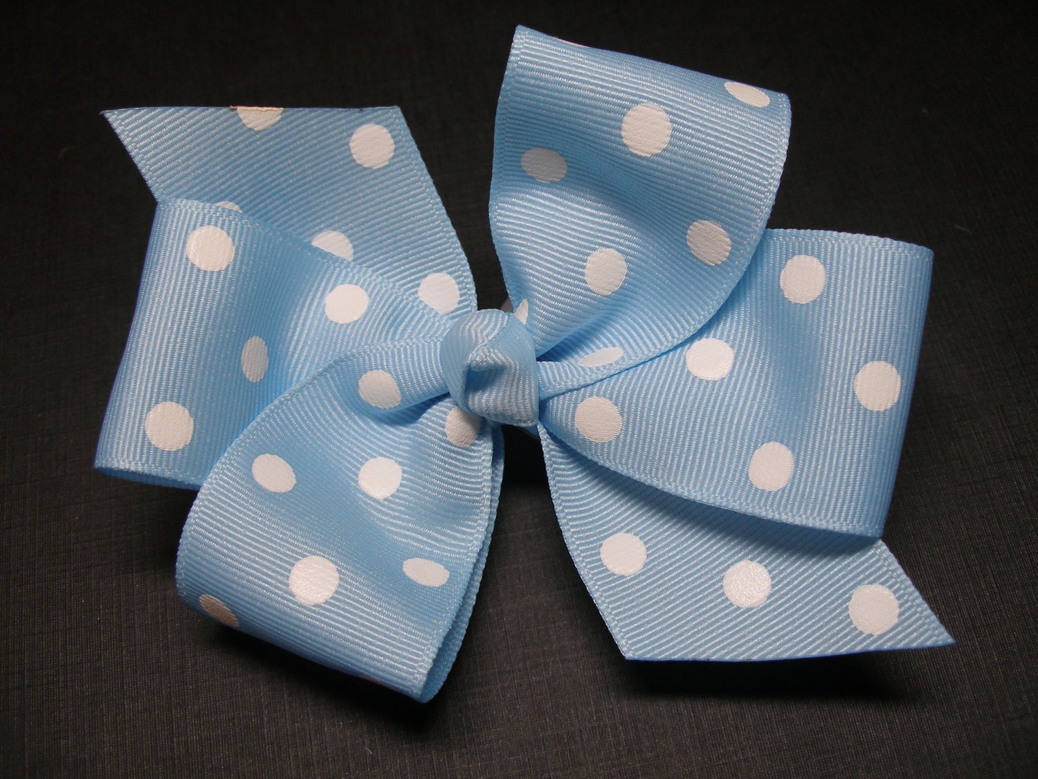 Pastel Light Blue Polka Dot Hair Bow Uniform Simple Traditional Basic Classic Style Toddler Girl Spring Easter School Uniform