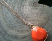 Pixie faceted carrot  charm necklace