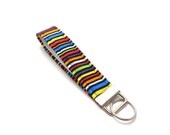Neon Stripe Key Fob Wristlet Keychain