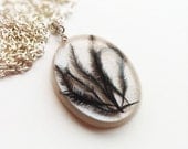 Black Feather Resin Pendant Resin Necklace Nature Inspired Necklace Resin Jewelry Rustic Jewelry Real Bird Feather - lowelowejewelry