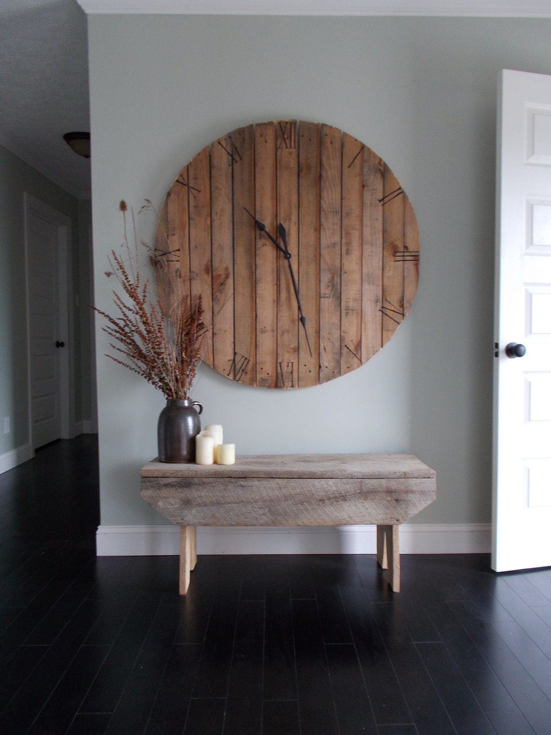 ON SALE Huge Pallet Clock 46" dia.
