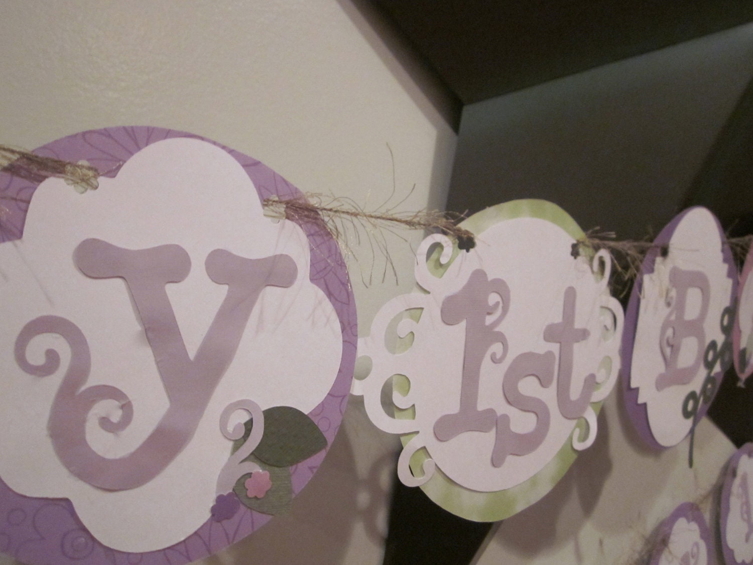 Happy first 1st Birthday Banner girl birthday party sign decorations