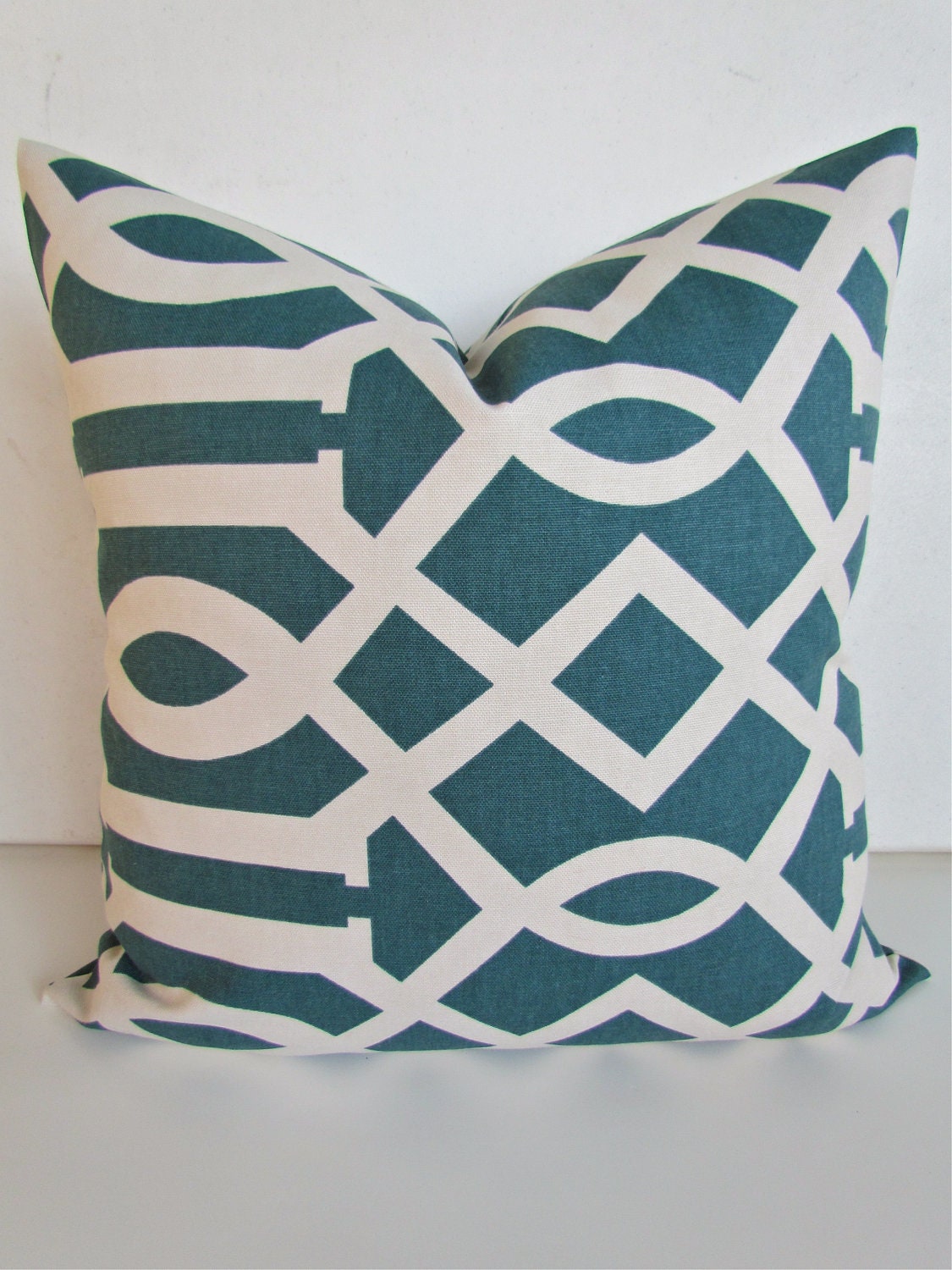 DECORATIVE THROW Pillows 20x20 TEAL Throw Pillow Covers 20 x 20 Blue pillows Geometric home and living