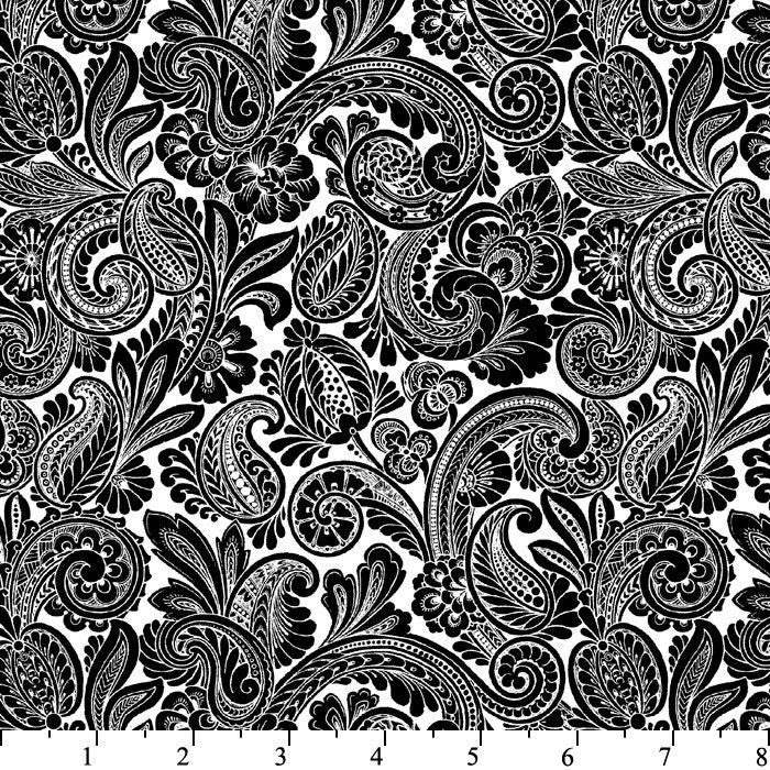 Black Paisley Fabric