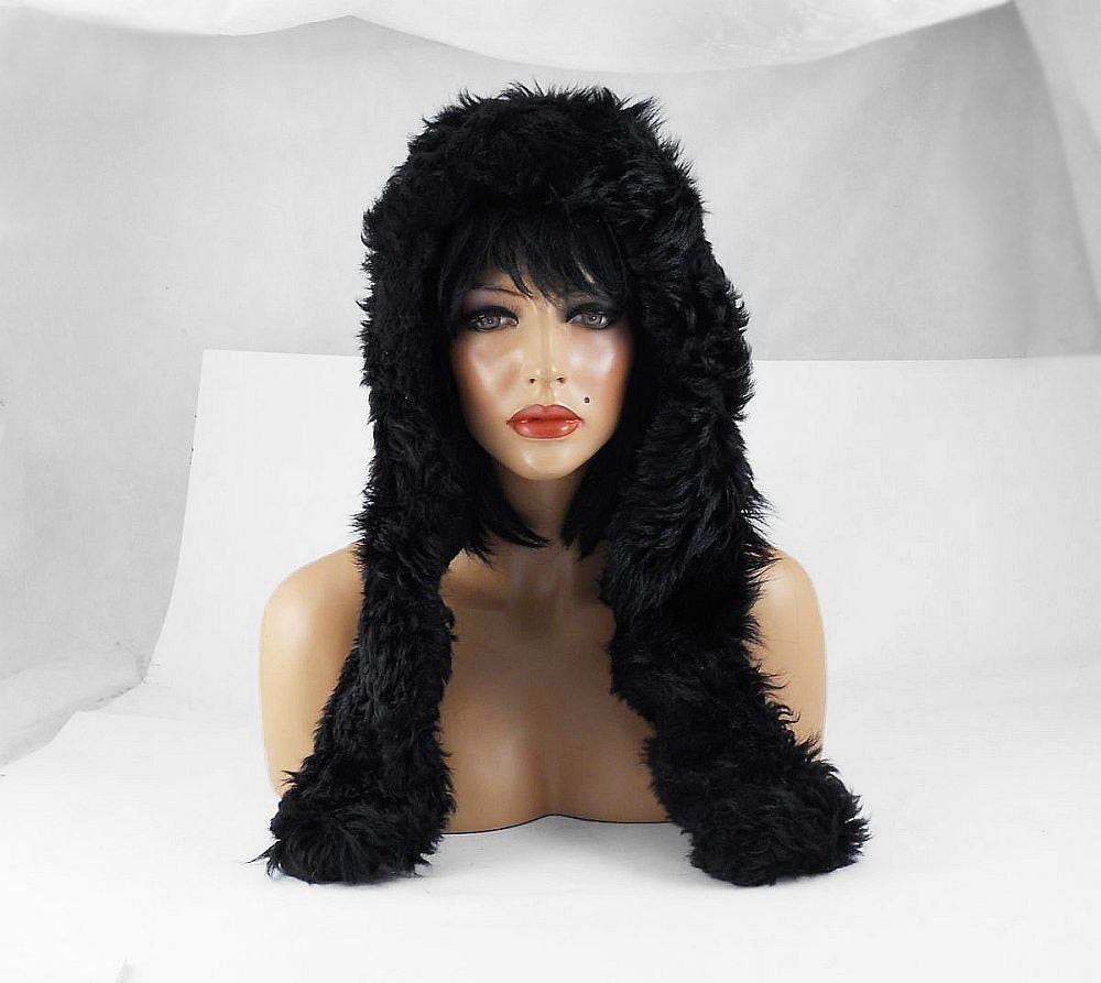 Black Felted Hat ETHNO BEAUTY Art Hat Wild hat hats Felt wearable art Nunofelt Nuno felt