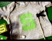 Michigan State Spartans Green "S" Baby Onesie/Creeper - Newborn / 6 Months / 12 Months