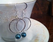 Cecelia Earrings with blue pearls