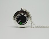 Silver Glass Locket Necklace with Inspired Camera Mode Dial