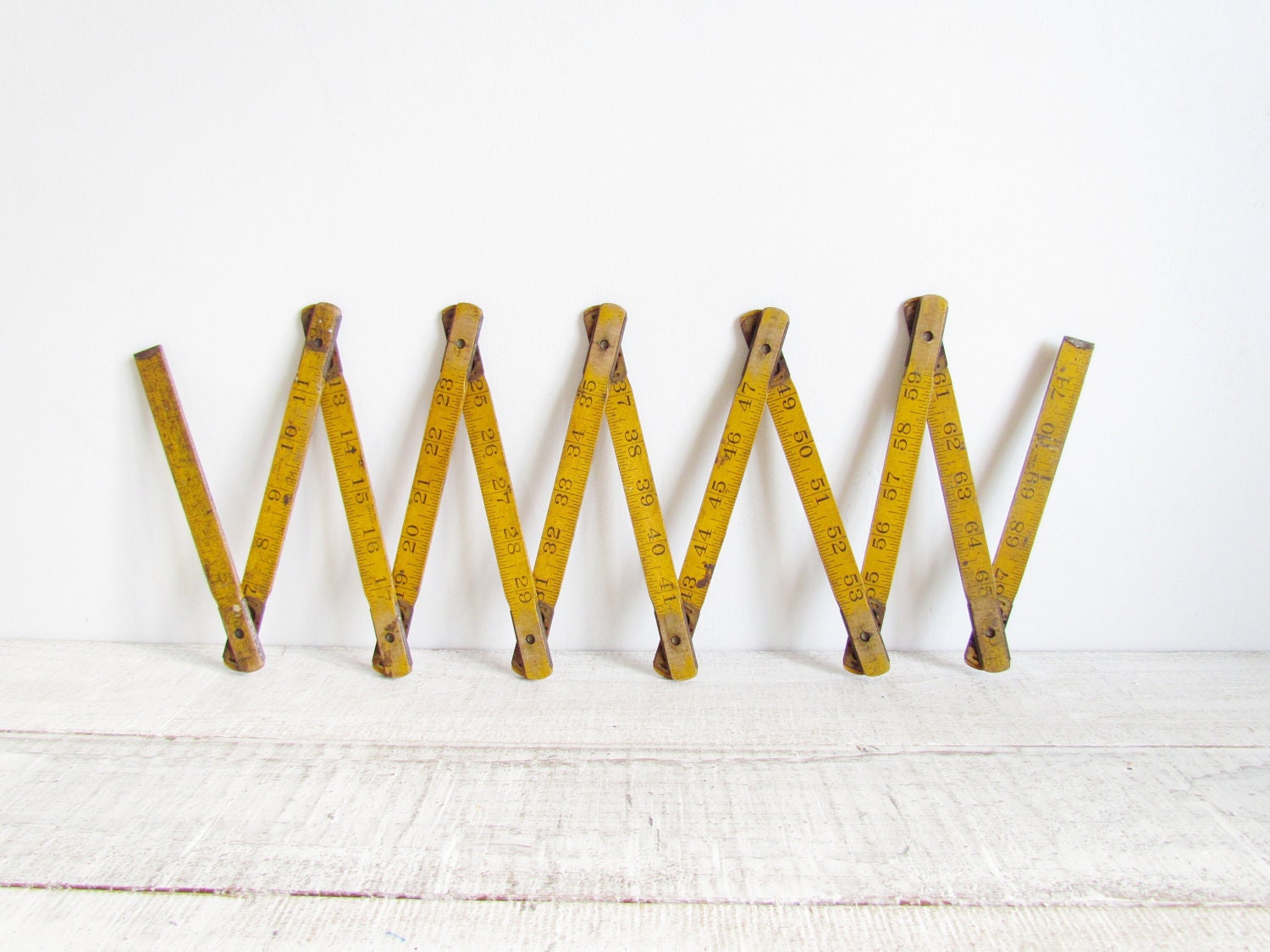 Vintage Wood Tape Measurer / Ruler