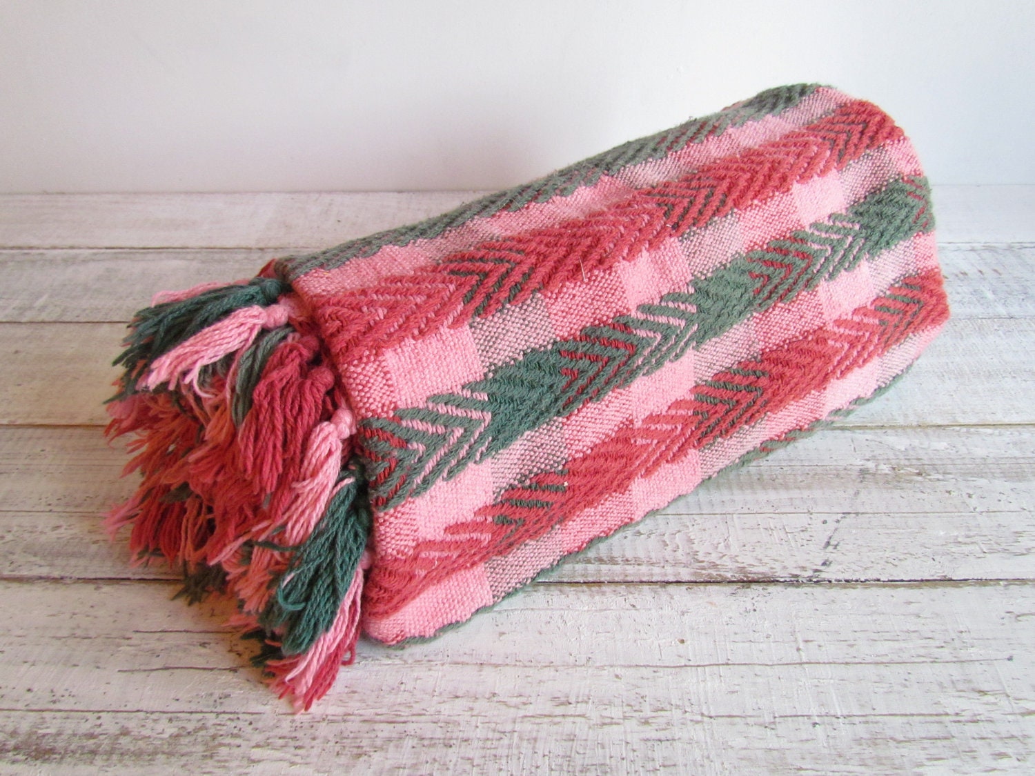 Vintage Cotton Plaid Blanket