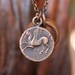 Solid Bronze Pegasus Necklace and Ancient Greek Coin Athena Antique African Copper Ring Rustic Boho Double Sided