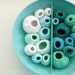 Reserved for Maria -Ocean Fiber Art Melmac Bowl in Turquoise, Aqua, Mint, Barnacle Ocean Art-