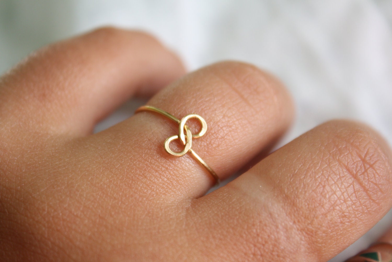 Infinity Ring Hammered Brass