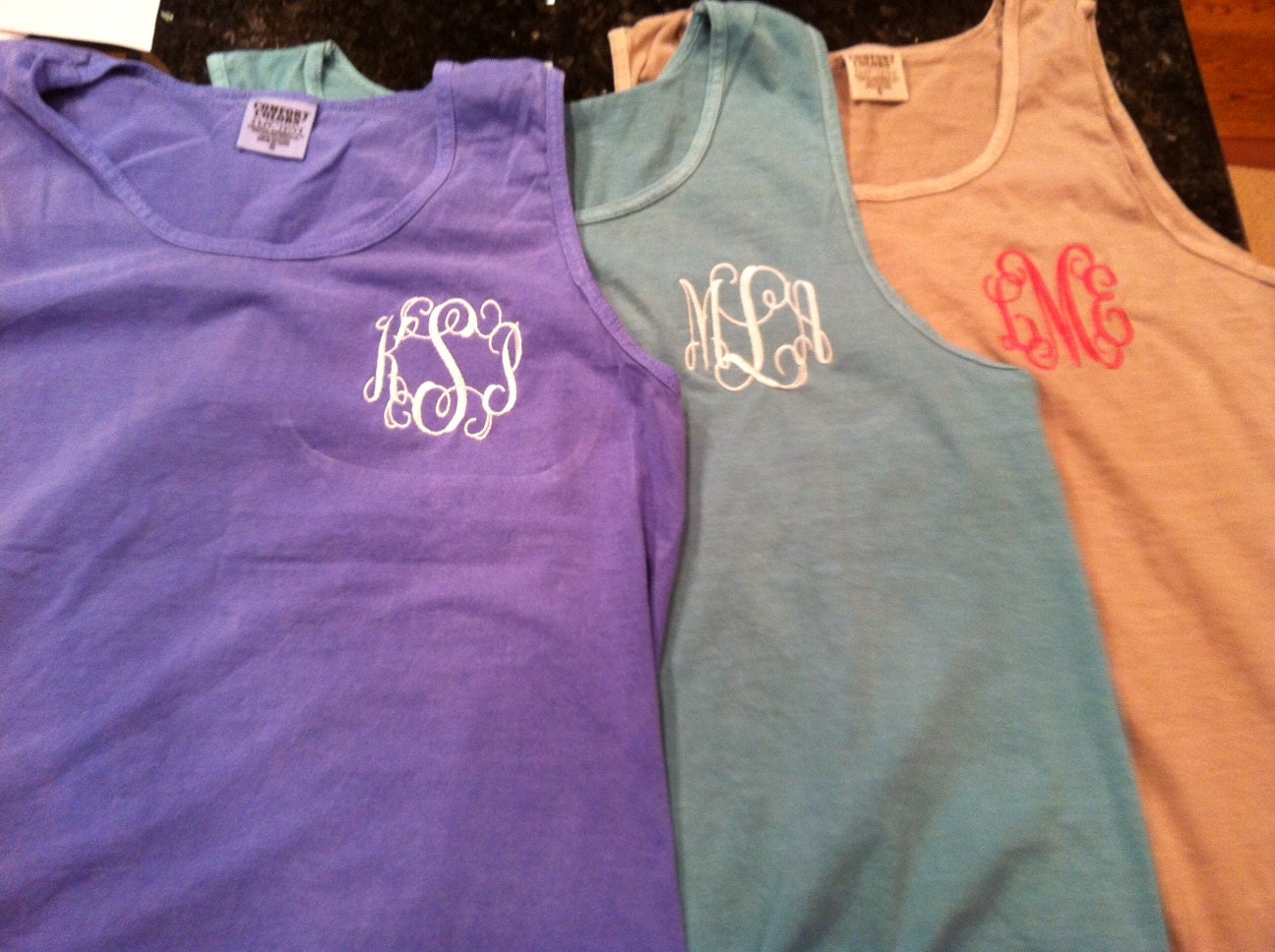 Monogrammed Comfort Color tanks
