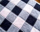Navy Gingham Carseat / Stroller Quilt