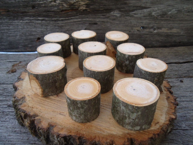 25 tree slice stumps for rustic weddings, country wedding decor, tree branch decorations