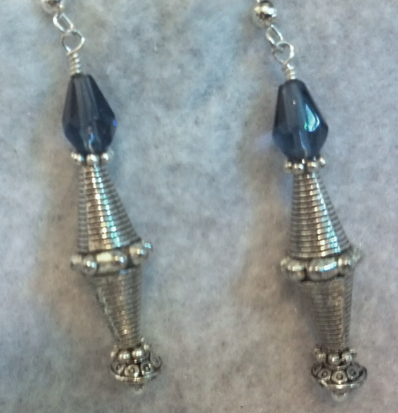 BLUE SILVER EARRINGS