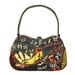 Vintage 1990's Jamin Puech Rocker Embroidered Denim Jean Purse with Leather Strap: