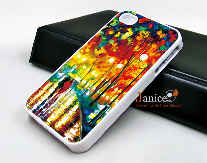 iphone 4 case,iphone 4s case, iphone 4 protector verizon   iphone 4 cover painting rain and tree unique Iphone case design