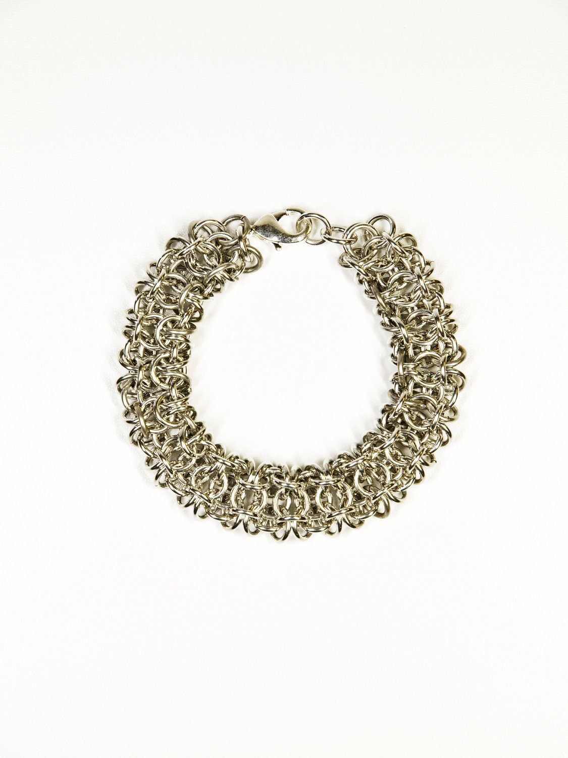 Aluminum Gridlock Byzantine Bracelet cuff