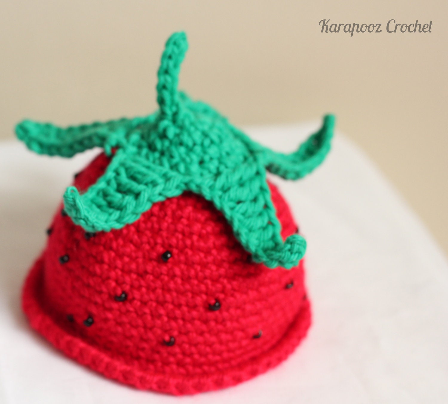 crochet strawberry hat