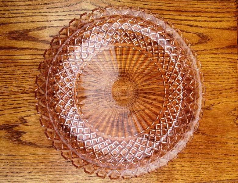1933-1944 Pink Depression Glass Waterford Platter - Vintage - 68-74 Years Old