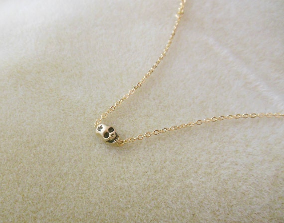 Skull bracelet - Gold skull bracelet