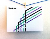 Thank You Note - "Antique Lines" Graph Drawing  - Notecard/Stationery, thank you cards, thank you stationery, gifts, hand drawn stationery