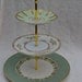 Gorgeous greens and golds 3 tier cake or dessert stand