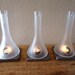 Tea Light Candle Holders Hurricane Lamps Lanterns Frosted made from Upcycled Cognac Bottles Set of 3