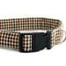 Custom Dog Collar Beige Plaid Adjustable Dog Collar