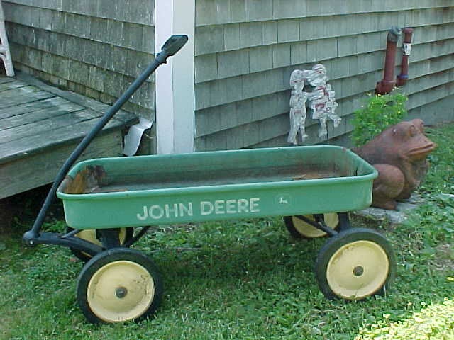 Vintage Steel Wagon John Deere Pressed Steel Construction