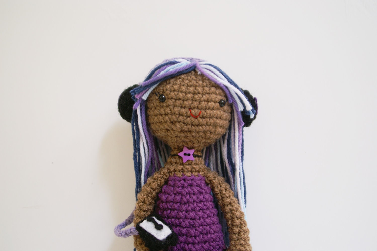 SALE - Crochet Rocking Rachelle Purple Amigurumi Doll