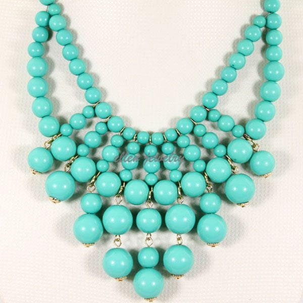 NEW handmade bubble necklace Turquoise Bubble Necklace,Turquoise Cluster Necklace,bib necklace Statement Neckalce (FN0534)