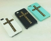stud iphone 4 case,iphone 5 case--  pyramid studded iphone 4 / 4S / 5  case in cross style