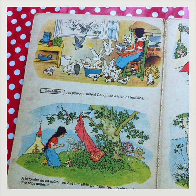 French vintage children fairy tales book- Perrault